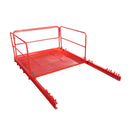 Платформа за строителни палетизирани товари с червена конструкция и защита. Размери и носимоспособност по варианти.