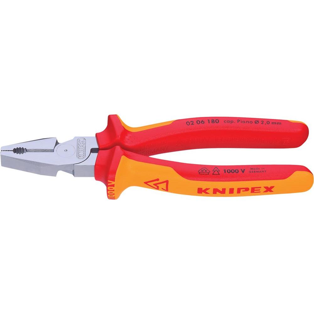 Купи Клещи комбинирани високоволтови хромирани 180 мм, 02 06 180, KNIPEX за 63.09 лв. само от Nika.bg