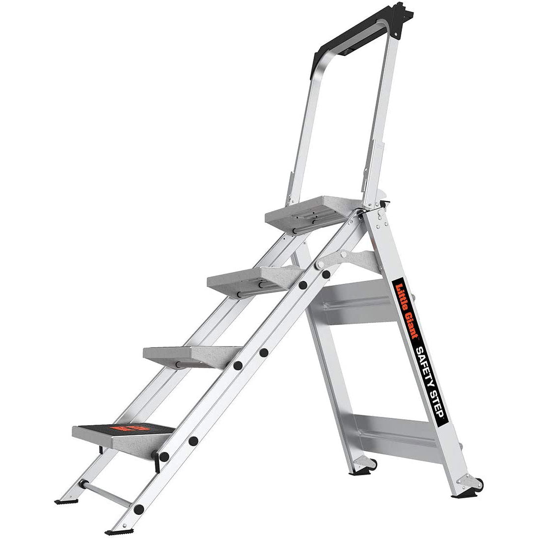 Степ стълба 4 стъпала SAFETY STEP МАЛКИЯ ГИГАНТ с алуминиева конструкция и нехлъзгащи стъпала.