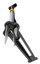 Изкоренител за плевели със телескопична дръжка и неръждаеми челюсти за лесно премахване на плевели.