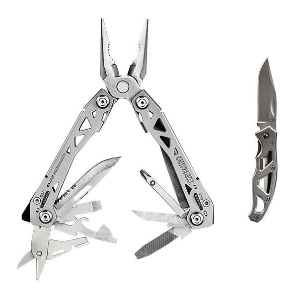 Купи СЕТ мултитул Suspension-NXT + джобен сгъваем нож Mini Paraframe в блистер за 85 лв. само от Nika.bg