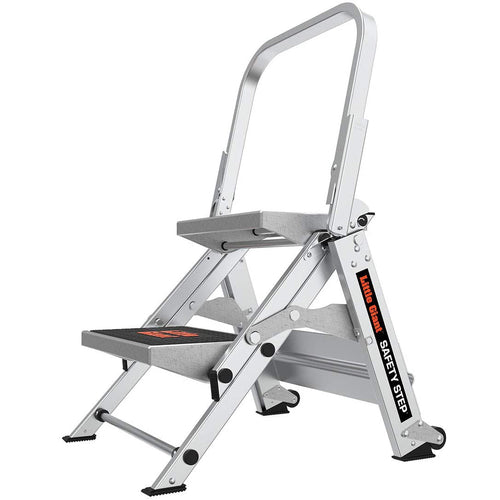 Алуминиева степ стълба с широки гумирани 2 стъпала Safety Step
