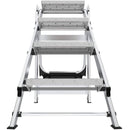 Степ стълба с четири стъпала, изработена от алуминий, с нехлъзгащи стъпала и предпазен парапет.