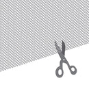 Сива PVC мрежа Jolly с ножици за рязане, показваща функционалността на материала.