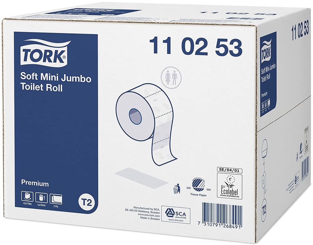 Купи Тоалетна хартия на ролка Tork Premium Toilet Paper Mini Jumbo Soft – system T2 за 114.17 лв. само от Nika.bg