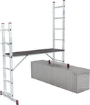 Алуминиево мобилно скеле-стълба KRAUSE 2x6 със стабилизатор и работна платформа за безопасна работа на височина.