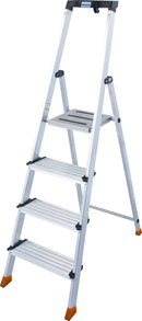 Алуминиева стълба KRAUSE Sepuro 3+1 с 3 стъпала и удобна платформа, идеална за домашни и ремонтни задачи.