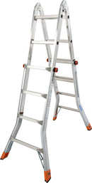 Алуминиева телескопична стълба KRAUSE TELEMATIC 4+4 с 4 секции и ClickMatic система за различни приложения.