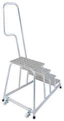 Степенка с 4 стъпала, колела и парапет KRAUSE STABILO, идеална за професионална употреба, немско качество, 10 години гаранция.