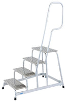 Степенка KRAUSE STABILO с 4 стъпала и парапет, алуминиева, за професионална употреба, немско качество, 10 г. гаранция.