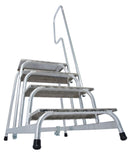 Степенка с 4 стъпала, колела и парапет, идеална за професионална употреба с немско качество и 10 години гаранция.