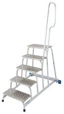 Степенка с 5 стъпала и колела, стабилна конструкция, подходяща за професионална употреба, немско качество.