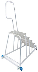 Степенка с 5 стъпала, колела и парапет KRAUSE STABILO, идеална за професионална употреба с немско качество, 10 години гаранция.