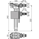 Купи Универсален странично-пълнещ механизъм 1-2"и 3-8" + щипка за закачане в WC структура Alca за 21.84 лв. само от Nika.bg