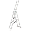 Алуминиева трираменна стълба Krause Corda 3x7 в стоящо положение, подходяща за професионална и домашна употреба.