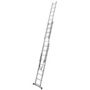 Трисекционна алуминиева стълба Krause Corda 3x9 в максимално разпънато положение, идеална за професионална и домашна употреба.