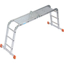 Алуминиева сгъваема стълба KRAUSE MULTIMATIC 4x3 с метална платформа за многофункционална употреба и лесно съхранение.