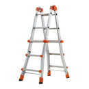 Алуминиева телескопична стълба GIERRE PEPPINA AL010 с 3+3 стъпала, регулираща височина и двустранна употреба.