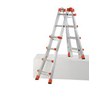 Алуминиева телескопична стълба GIERRE PEPPINA AL020 с регулируема височина и 4+4 стъпала. Идеална за дома и градината.