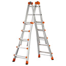 Алуминиева телескопична стълба GIERRE PEPPINA AL040, модел 5+5, с регулируема височина и двустранен достъп.