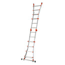 Алуминиева телескопична стълба GIERRE PEPPINA AL060 с 6+6 стъпала, двойно устройство за различни височини и употреби.