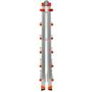 Алуминиева телескопична стълба GIERRE PEPPINA AL060 6+6 сгъната, удобна за дома и професионална употреба.