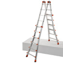 Алуминиева телескопична стълба GIERRE PEPPINA AL060 с 6+6 стъпала и регулируема височина за домашна и професионална употреба.