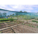 Предпазна мрежа против градушка DEFENDER, монтирана в градина, осигуряваща защита и проветрение на културите.