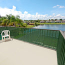 Балкон с PVC мрежа Quadra 10, гледка към езеро, идеален за уплътняване и защита от външни условия.