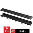 Външен дренажен канал 60мм с композитна решетка A15 за отводняване на обществени и тревни площи.