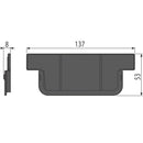 Тапа за нисък дренажен канал AlcaPlast, размери 137 x 53 x 8 мм, от полипропилен, устойчив на повреди.