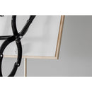 Детаил от стълба OMAN FLEX TERMO METAL BOX с черна рамка и светло дърво, показващ качествена изработка.