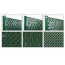 PVC лента Colorado в зелено за оградни пана и мрежи, показваща различни текстури и монтаж.