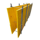 Олекотен вертикален кофраж LEGNOTRE с дистанциали за строителство. Идеален за стени и колони.