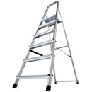 Алуминиева домакинска стълба Krause Corda 5+1 с 5+1 стъпала и платформа за безопасност.