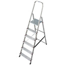 алуминиева домакинска стълба Krause Corda 5+1 с 5 стъпала и платформа, идеална за дома и градината.