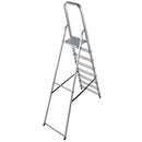 Алуминиева домакинска стълба Krause Corda 7+1 с 7 стъпала и платформа, подходяща за дома и градината.