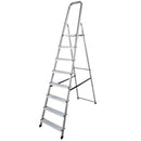 Алуминиева домакинска стълба Krause Corda с 7+1 стъпала и платформа, идеална за домашни и градински проекти.