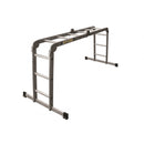 Сгъваема алуминиева стълба DRABEST DU PRO 4x3 с платформа, черни противоплъзгащи крачета, стабилност, товароносимост 150 кг.