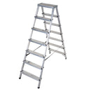 Двустранна алуминиева стълба DRABEST с 8 стъпала и стабилни алуминиеви профили.