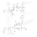 Технически чертеж на панти EXCENTRO - цвет сив, с размери и компоненти за инсталация.