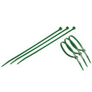 Кабелни превръзки 100mm, зелени, 50 бр, пластмасови, подходящи за покривала и PVC мрежи, произведени в Италия.