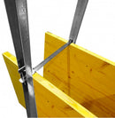 Изображение на дистанциал за вертикален кофраж LEGNOTRE с жълти дъски и стоманена конструкция.