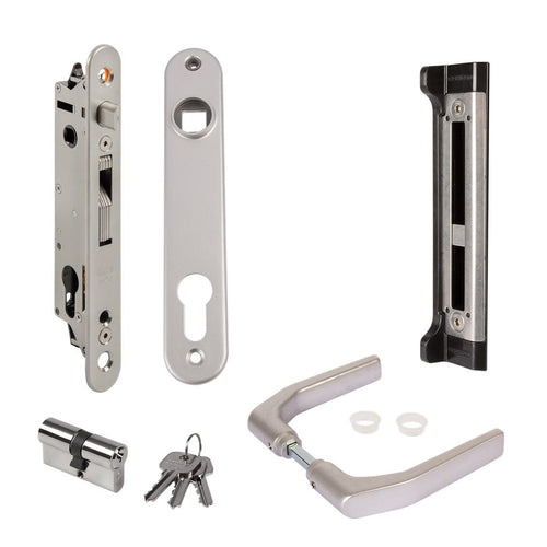Комплект брава за вграждане Fortylock с насрещник, дръжка и аксесоари 3006J-H
