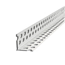 PVC ъгъл с пробити отвори за шпакловане, дължина 2.5 м, размер 22 x 22 мм.