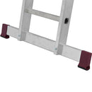 Сгъваема алуминиева стълба KRAUSE CORDA 4x3 с гумени крачета за стабилност и адаптивност на всякакви повърхности.