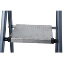 Голяма противоплъзгаща платформа на алуминиева елоксирана стълба KRAUSE SePro S за стабилност и безопасност по време на работа.