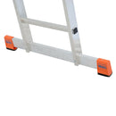 Основата на алуминиева стълба KRAUSE Tribilo с безопасни гумени крака за стабилност и професионална употреба.