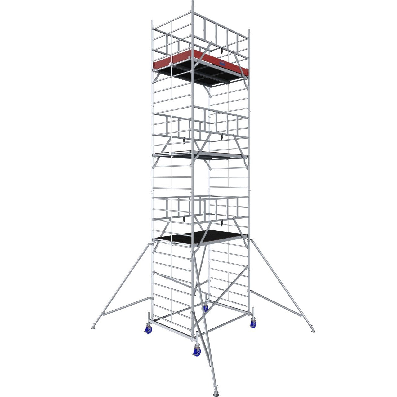 Алуминиево мобилно скеле KRAUSE ProTec XXL с широка платформа и работна височина до 8.30 м, 5 години гаранция.