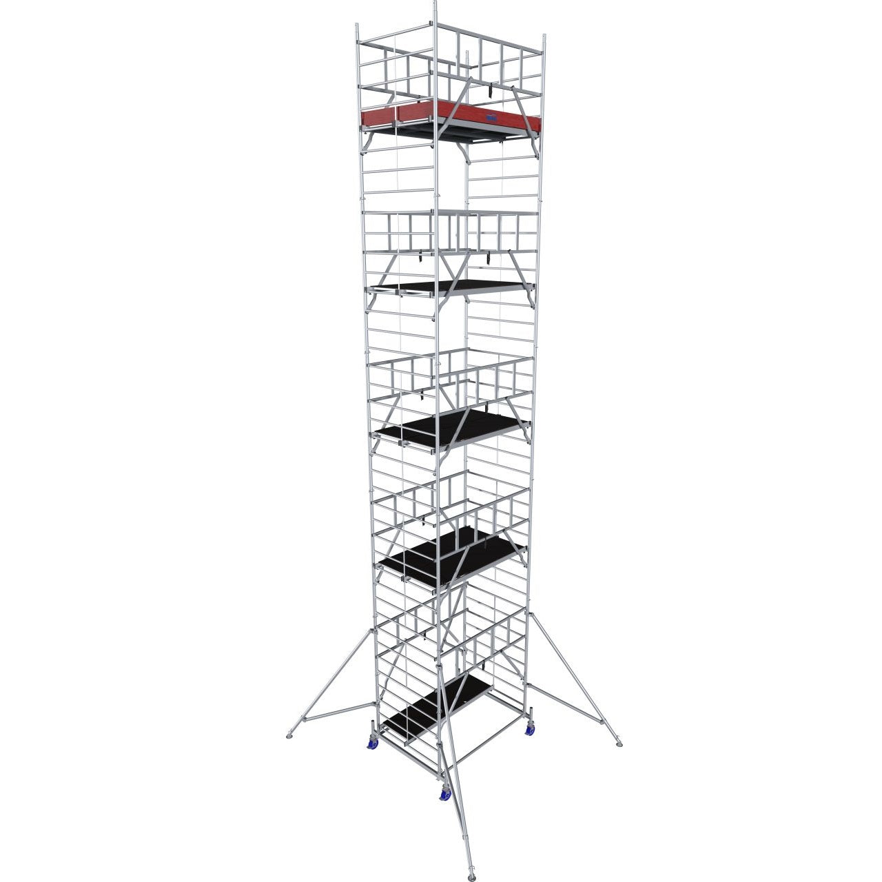 Алуминиево мобилно скеле KRAUSE ProTec XXL с широка платформа и 5 години гаранция, височина до 12.30 м.